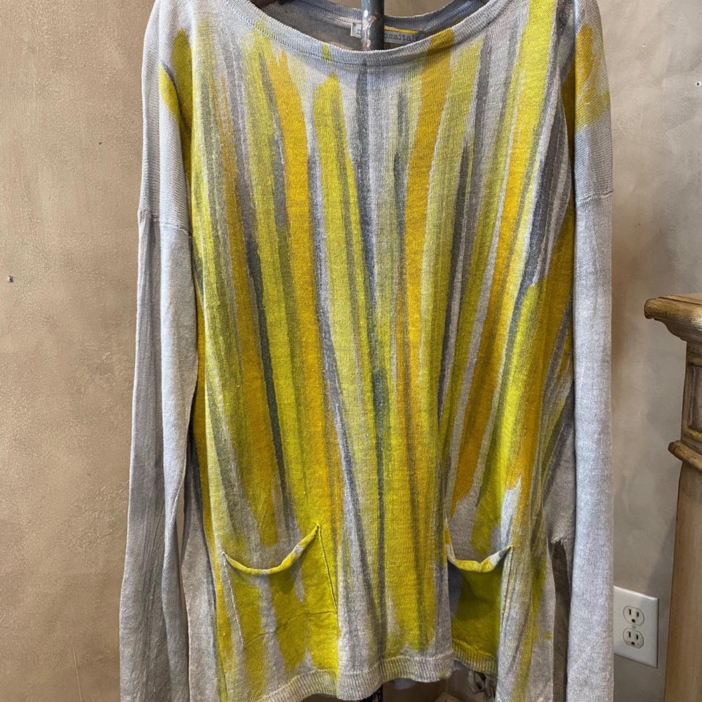 Melrosa Italy Hand Painted Linen Sweater